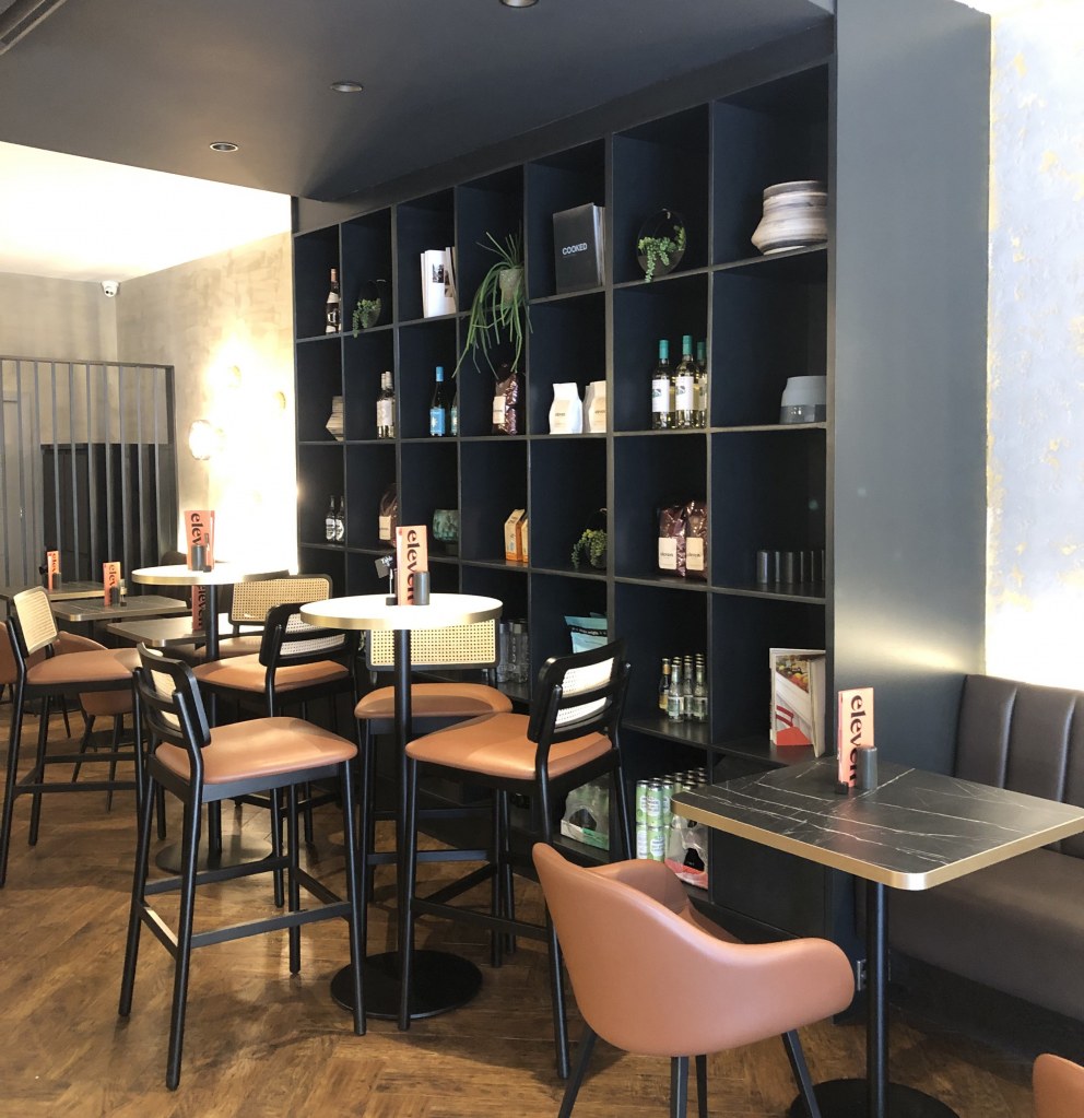 'Eleven' cafe & wine bar  | wine wall | Interior Designers